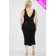 thumbnail image 4 of Saronite Vestido Midi Ajustado sin Mangas, Elástico, Fruncido y con Escote Cuadrado, Color Negro (Talla Grande para Mujer), 4 of 5