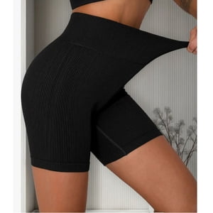 Likeshop - Calza Corta Acanalada Deportiva Tiro Alto Lycra Gym Escolar 33