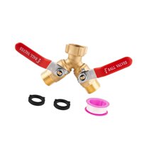 Magideal - Divisor De Manguera Divisor De Manguera Exterior De 2 Vías Conexión De Servicio Pesado Y 2 Arandelas Con Válvulas De Encendido/Apagado Conexión De Gri