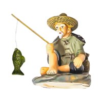 Magideal - Figurita En Miniatura De Pescador, Accesorios De Decoración Para Casa De Muñecas, Adorno Para Acuario, Manualidades Diy, Escultura Pequeña, Decoración