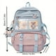 thumbnail image 4 of Get Ready for School with Our Kawaii Colorblock Backpack - Cute Cartoon Nylon Bookbag with Clear Front Pocket, 4 of 4