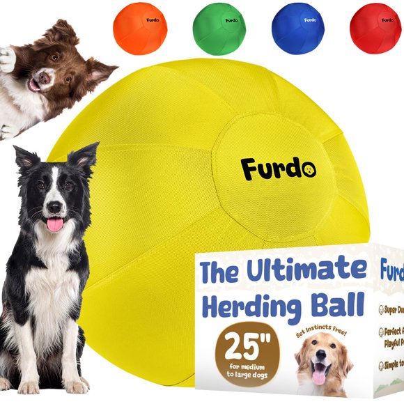 Pelota de pastoreo Furdo 61 cm amarilla – Juguete para perros