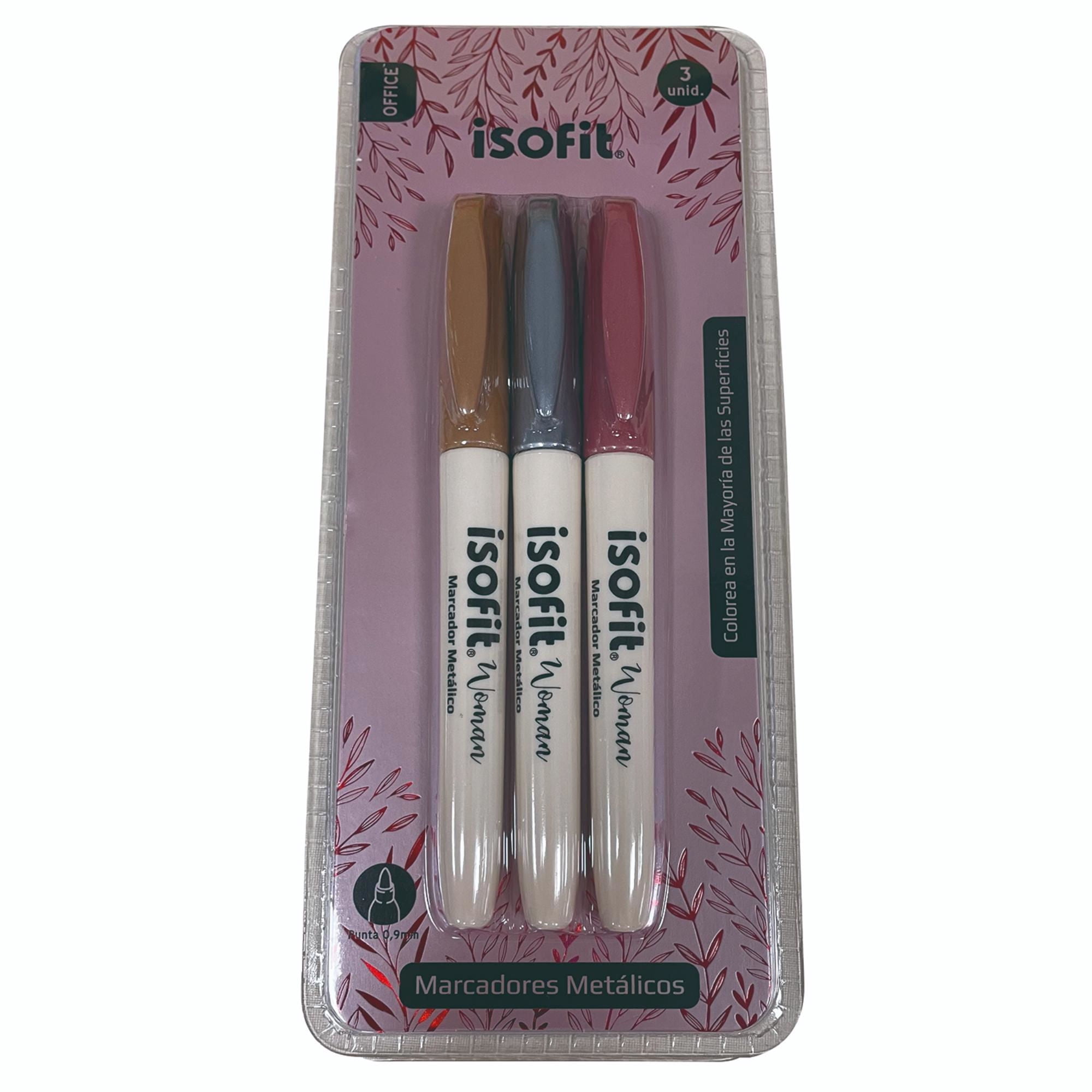 Marcador Permanente Metalico 3 Colores Isofit