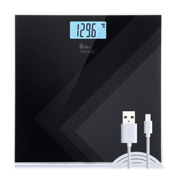 Báscula digital de peso corporal Himaly, recargable por USB, 180 kg