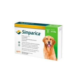 Genérico - Antiparasitario Externo Zoetis Simparica 20 A 40 Kg 3 Cp