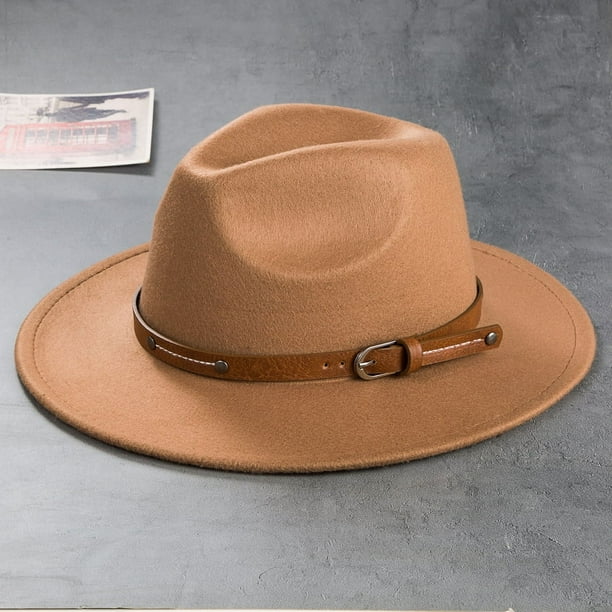 Vintage Felt Woolen Top Hat with Leather Buckle - Perfect for Jazz and Retro Style