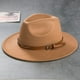 thumbnail image 1 of Vintage Felt Woolen Top Hat with Leather Buckle - Perfect for Jazz and Retro Style, 1 of 5