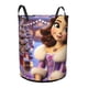 thumbnail image 2 of Princesa Sofía Cesta de lavandería de gran capacidad redonda con asa, bolsa para ropa sucia plegable, almacenamiento para dormitorio, baño y lavadero 44x35 cm, 2 of 6