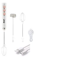 Raf - Batidor Recargable 80W Para Café Y Huevos 3 En 1 Espumador Blanco 50 Hz/60 Hz