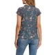 thumbnail image 3 of INSPIRE CHIC Blusa Floral de Regreso a Clases para Mujer, Manga Corta, Casual de Chifón con Volantes, Gris Azul M, 3 of 6