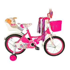 Vipnetwork - Bicicleta Aro 16 Infantil Con Peluchero Rosado Shengdi