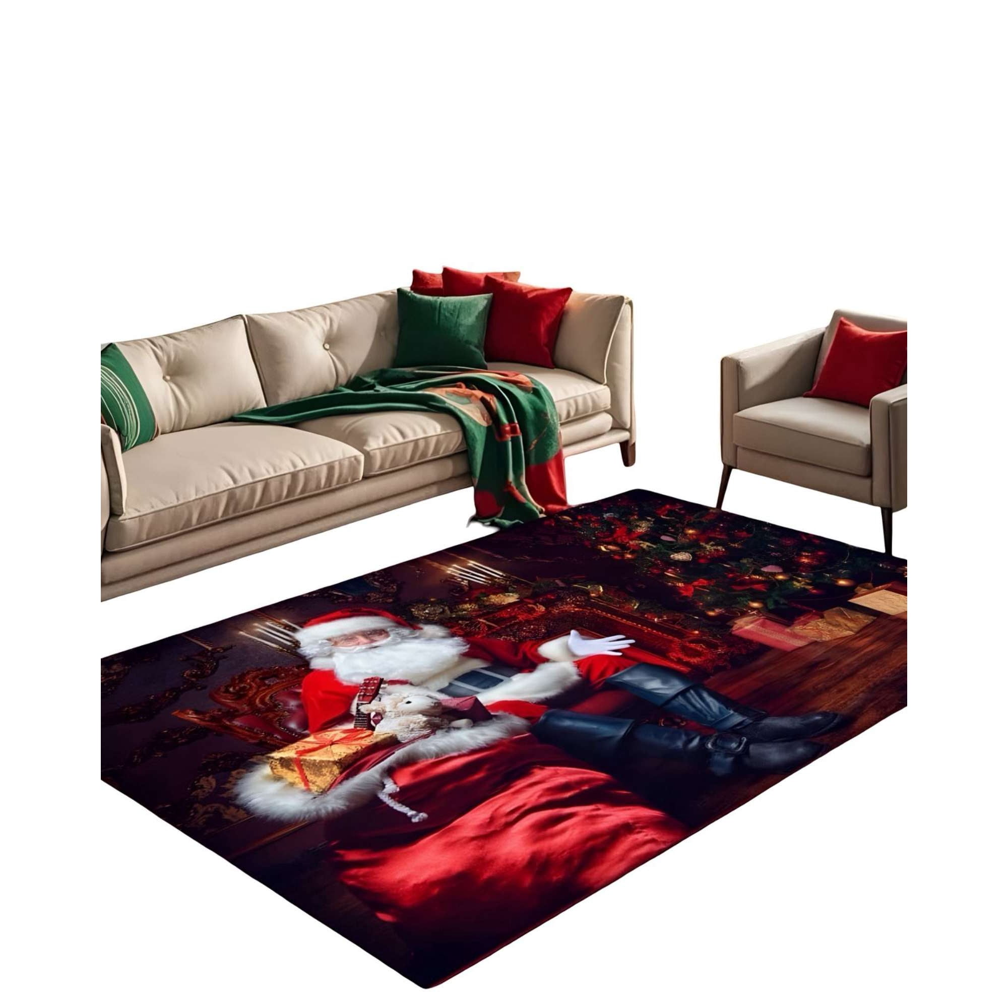 Tengfei - Alfombra Navidad Para Living O Comedor 240cm 200cm