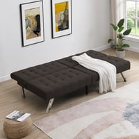 M&Ms - Wood Frame, Stainless Leg, Futon, Sofa Bed Espresso