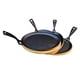 thumbnail image 4 of Juego de 4 sartenes de hierro fundido HAWOK para fajitas con manijas removibles, 4 of 9