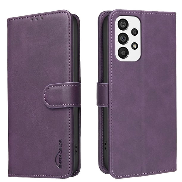 Funda Billetera para Samsung Galaxy A53 Protección RFID y Soporte Ajustable Morado
