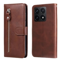 Gangxun - Funda Con Cremallera Para Xiaomi 14T, Carcasa Cartera De Cuero Pu Con Soporte Y Tarjetero