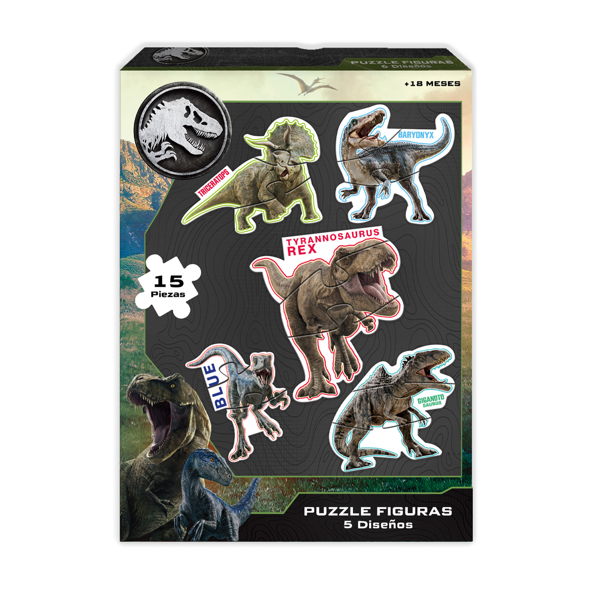 Puzzles 5 Personajes Jurassic World 15 Pcs