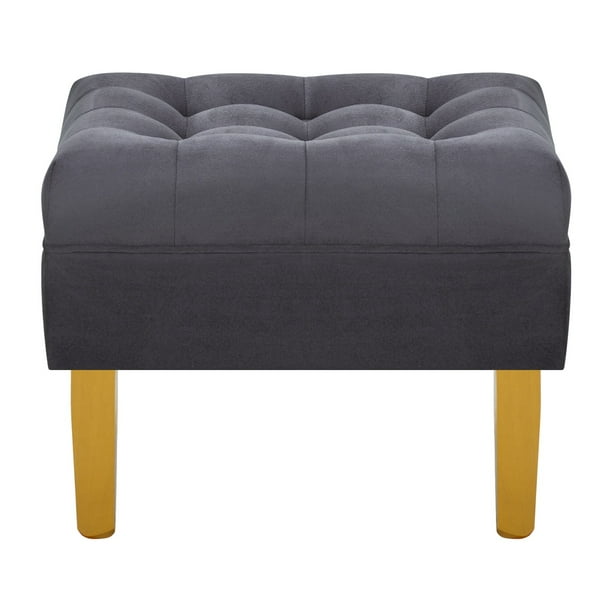 Pouf Wood 1c Felpa 01 Gris
