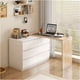 thumbnail image 2 of Escritorio Convertible En L+comoda 120x40x70+120x40x68cm Blanco Con Marron, 2 of 8