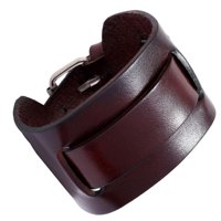 Magideal - De Material Cuero Pu, Brazalete Con Hebilla Ajustable, Regalos De Joyería, Punk Para Hombres Y Mujeres, Cumpleaños Diario, Navidad, Boda , Color Marrón