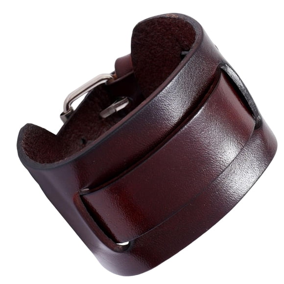 de material cuero PU, Brazalete con Hebilla Ajustable, Regalos de Joyería, Punk para Hombres Y Mujeres, Cumpleaños Diario, Navidad, Boda , color Marrón