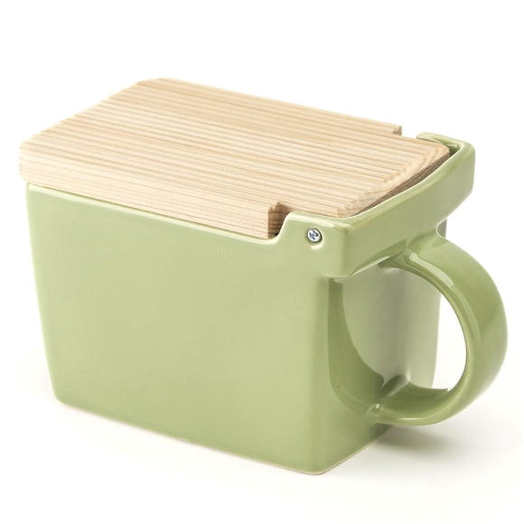Salero ZERO JAPAN 473 ml con tapa de hinoki color verde alcachofa