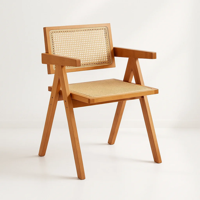 Klik Muebles - Silla Sitial Butaca Chandigarh Madera Rattan Natural