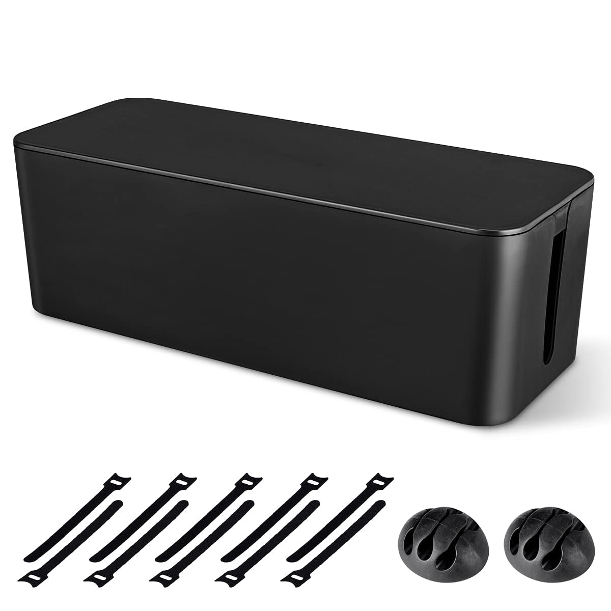 Caja Organizadora De Cables Chouky, Grande, Negra