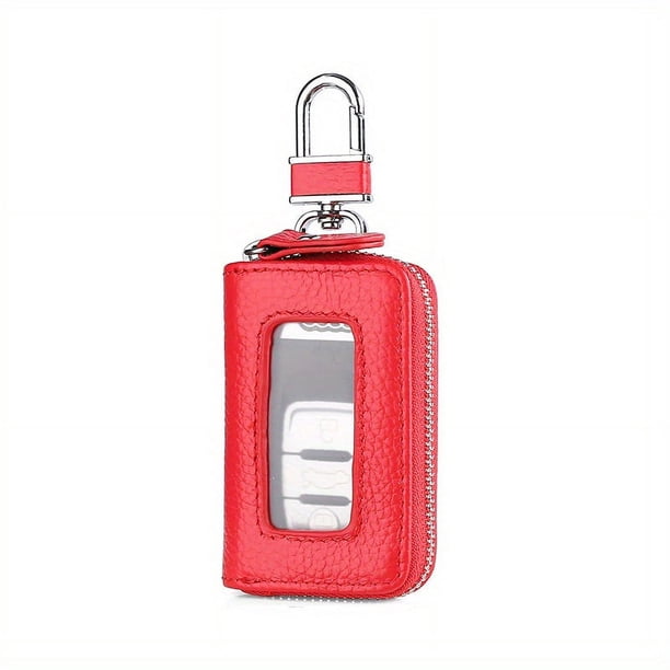 Leather Car Key Case Business Key Shell Waist Hanging Zipper Key Protection Case Car Key Leather Case Smart One-button Start Remote Control Key Case