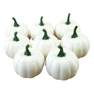 Magideal - 8 Piezas Calabazas Artificiales Decoración Otoño Calabazas Blancas Calabazas De Espuma Falsas Para Otoño Otoño Decoración Acción De Gracias De