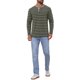 thumbnail image 2 of Camisetas Henley de Manga Larga a Rayas de Colores Contrastantes para Hombre 2XL Verde Oscuro, 2 of 6