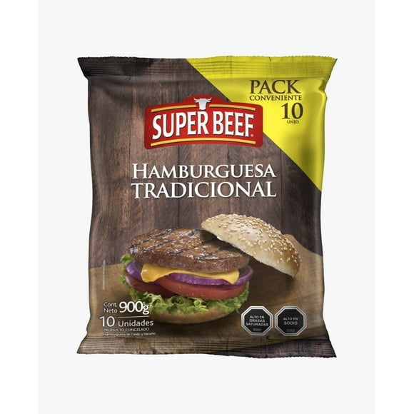 Bolsa Hamburguesa Super Beef 10X90Gr, 900 g