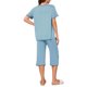 thumbnail image 3 of INSPIRE CHIC Conjunto de Pijama para Mujer de Manga Corta Modal Pantalones Capri M Azul, 3 of 6