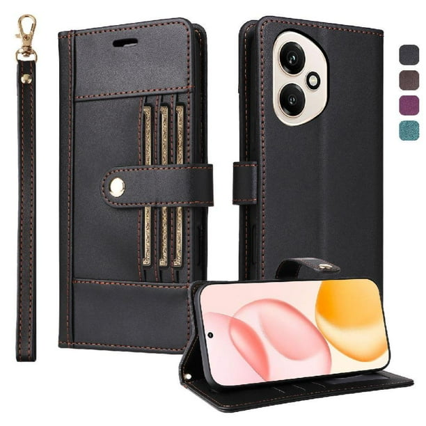 FOXDOCK Funda tipo Cartera para Honor 400 5G – Cubierta de Cuero PU con Múltiples Ranuras, Bolsillo para Efectivo y Correa de Muñeca