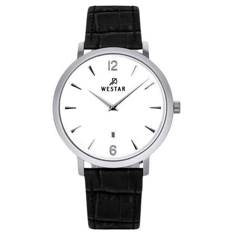 Westar - Reloj Profile Correa De Cuero Esfera Blanca Cuarzo 50219Stn101 Para Hombre
