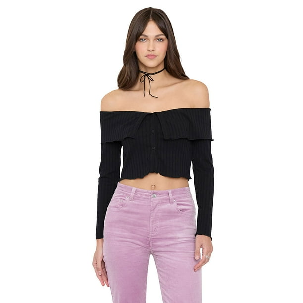 Sweater Mujer Off Shoulder Vuelo Negro Corona