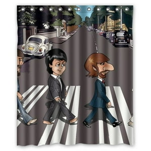 Pinghai - Cortina De Ducha De The Beatles Abbey Road, Juego De Cortinas De Baño Con Ganchos, Tamaño 60 X 72 Pulgadas