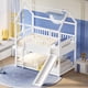 thumbnail image 2 of House Bunk Bed with Convertible Slide and Ladder, Floor Bunk Bed Twin Over Twin with Safety Guardrail, 2 of 3