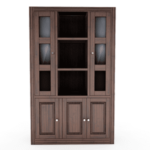 Muebles Insignes - Vitrina Berlin Chocolate 3 Cuerpos Madera Puerta Vidrio