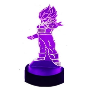 Lelumania - Lampara Ilusion 3D Vegeta De 7 Colores, Base Touch