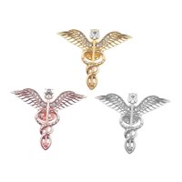 Ioensy - Broche Cruzado Con Alas De Ángel Para Fiesta Y Graduación, Broche Exagerado Para Camisas De Esmoquin, Corbata, Conjunto Dorado, Rosa Y Plateado