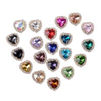 Bothyi - 20 Botones De Parte Posterior Plana De Diamantes De Imitación De Corazón De Cristal Para Decoración De Joyería