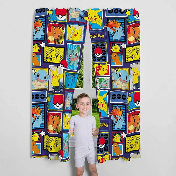 Franco Kids Room Cortinas Ventana Juego de cortinas, 82 "x 63", Pokémon Franco Franco