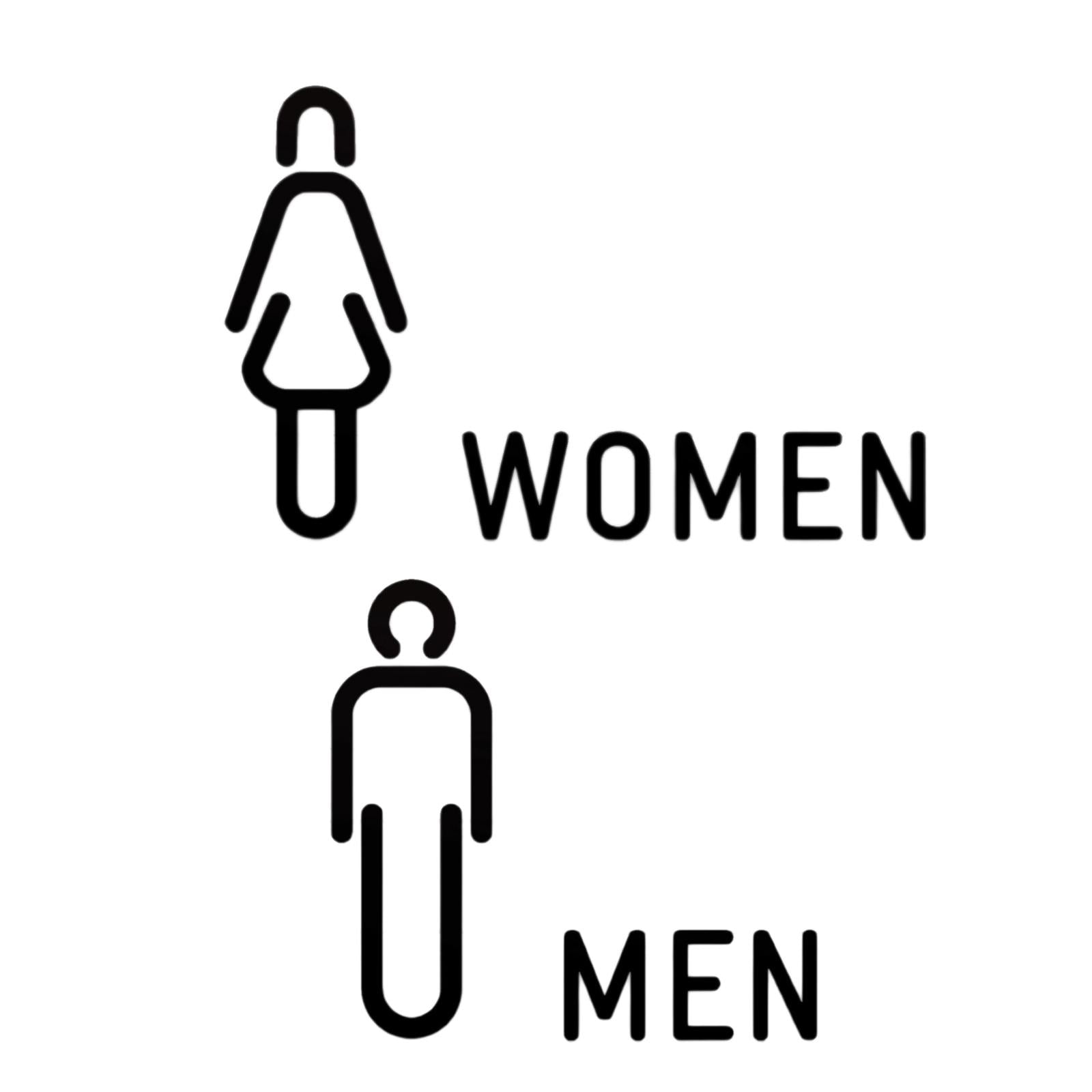 Bothyi - Letrero De Baño Para Hombres Y Mujeres, Letrero De Baño 3d, Letrero De Wc Para Tienda, Centro Comercial, Hotel B Negro