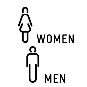 Bothyi - Letrero De Baño Para Hombres Y Mujeres, Letrero De Baño 3D, Letrero De Wc Para Tienda, Centro Comercial, Hotel B Negro