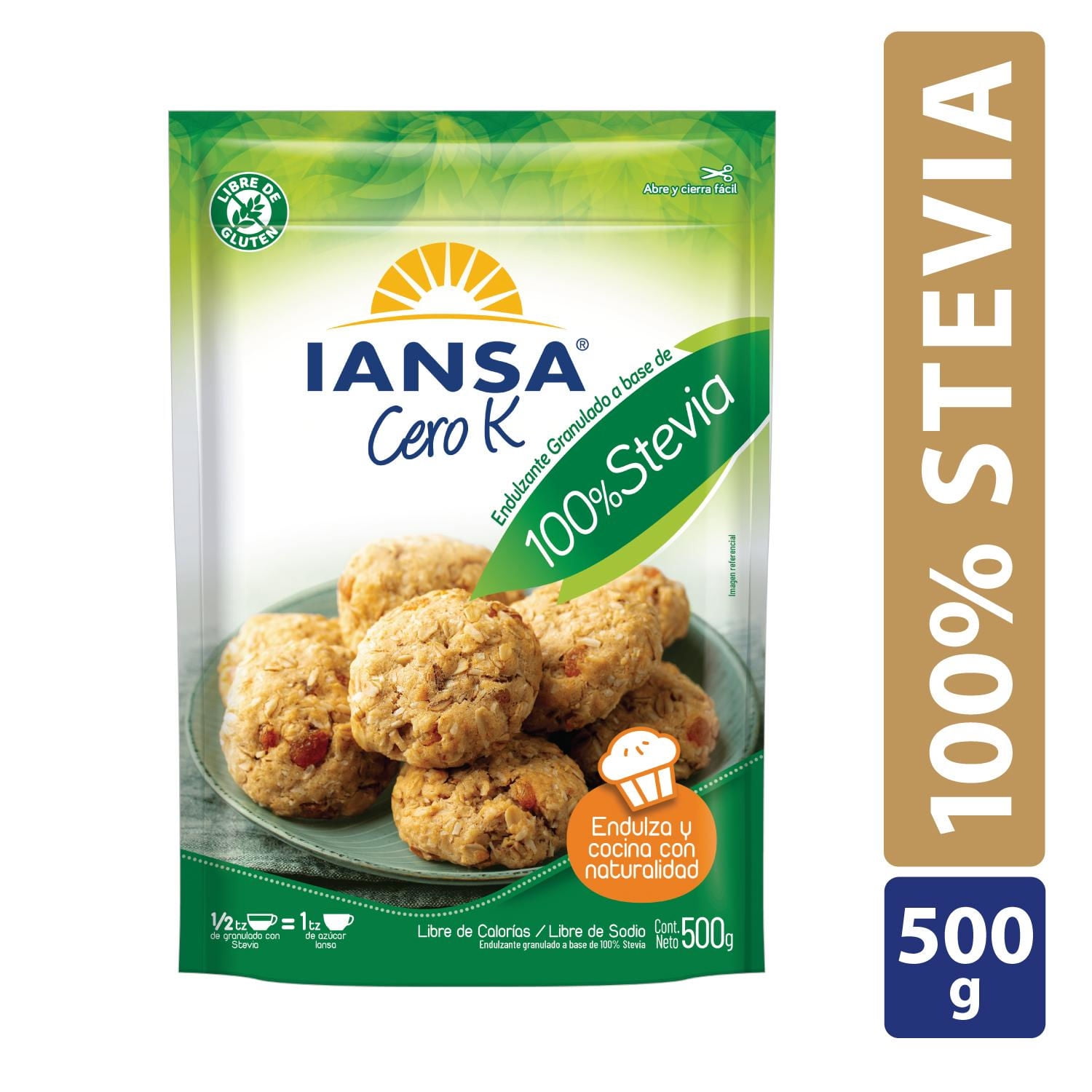 Endulzante Granulado Stevia Doypack 500 g Iansa Cero K