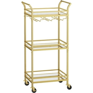Casa Vinte - Carro Auxiliar Organizador Bar Cocina 3 Niveles Dorado Reika