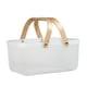 thumbnail image 2 of Cesta De Almacenamiento De Picnic Asas De Madera Para Salidas Senderismo Frutas Verduras Blanco, 2 of 5