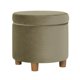 thumbnail image 1 of Otoman de Almacenamiento Benjara Gio Redondo de 19" con Tapa Elevable Verde Salvia, 1 of 5