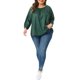 thumbnail image 2 of Agnes Orinda Blusas de Mujer Tallas Grandes Día de San Patricio Lunares Manga 3/4 Blusas Casual Túnica Cuello Redondo Camisas 2X Verde Oscuro, 2 of 6